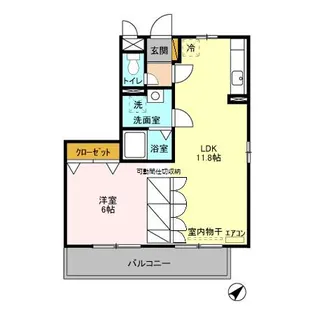 ロジュマンマエバラC【1階】の間取り