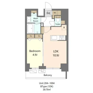 S-RESIDENCE新宿早稲田avelis【9階】の間取り