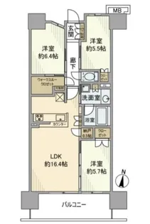 インプレスト所沢【10階】の間取り
