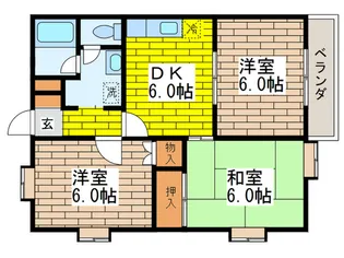 スクウェアーコート【1階】の間取り