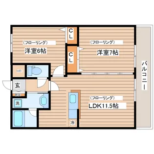 リビングステージ木町通【12階】の間取り
