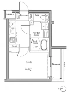 スカイコートソレア新丸子【1階】の間取り