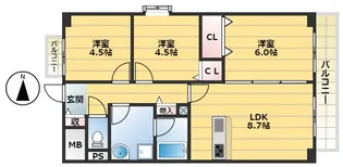 グランディア東灘【4階】の間取り