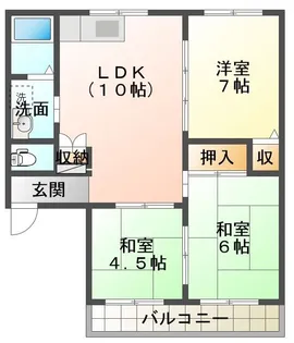 リトルリバーK【1階】の間取り