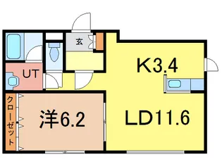 カーサガイア【1階】の間取り