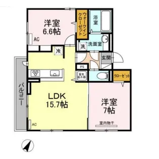 レイワパレス西新【2階】の間取り