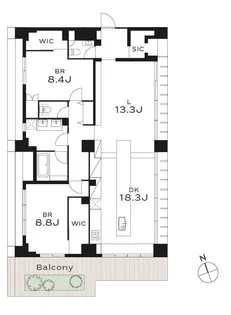 THE GRANDUO YOGA【4階】の間取り