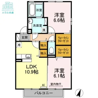 ラ・雪乃・ミミA棟【2階】の間取り