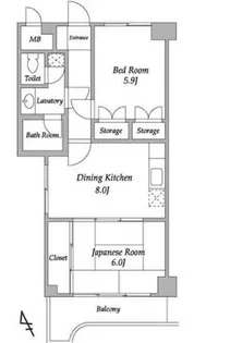 ベルエア調布【2階】の間取り