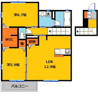 カスカータG【2階】の間取り