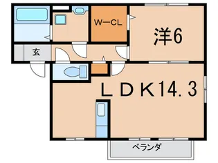 ウィルモア赤池B【2階】の間取り
