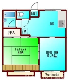 ハイツ森A・B【1階】の間取り