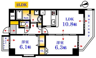 GRACECOURTSHINJYO【6階】の間取り