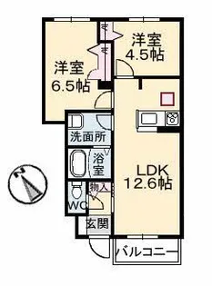 パッサーレ 壱番館【1階】の間取り