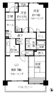 コーポレート小金井梶野通り2号棟(コーポレートコガネイカジノドオリニゴ【5階】の間取り