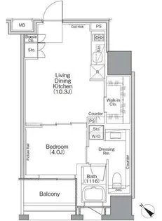 ザ・パークハビオSOHO横浜関内【9階】の間取り