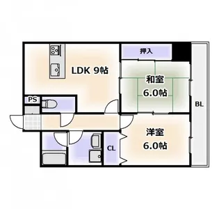カサパルコ敷津【9階】の間取り