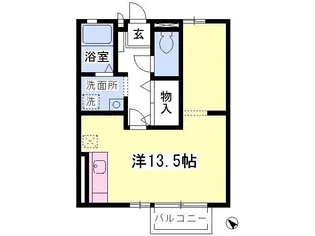 サウスウインドB【1階】の間取り