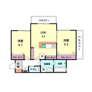 アモール三条大路B棟【3階】の間取り