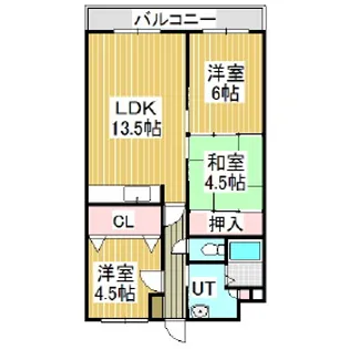 シャトーサンライズ【4階】の間取り