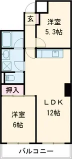 ヴィラパーシモン【3階】の間取り