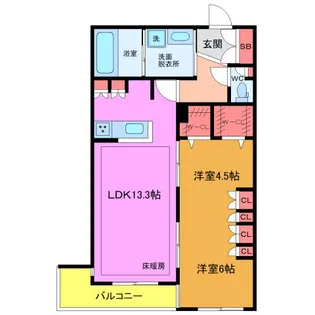 クレ ド ボヌール【2階】の間取り