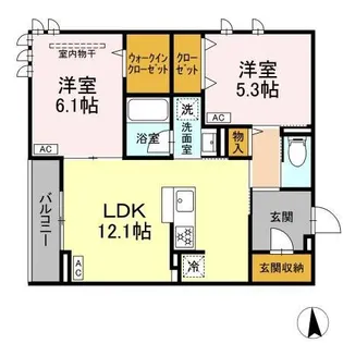 クラルスクア【2階】の間取り