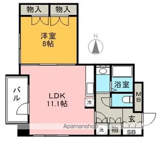 ガイアコート赤坂浄水【2階】の間取り