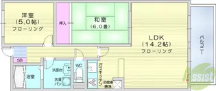 グランパークス八乙女【3階】の間取り