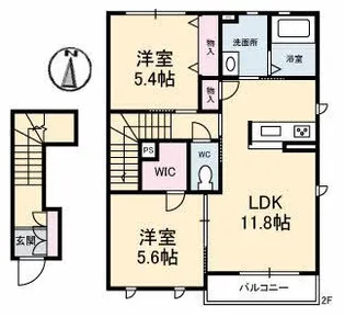 シャーメゾン・パディ【2階】の間取り