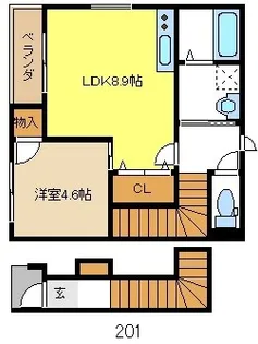 ロマネス豊【2階】の間取り