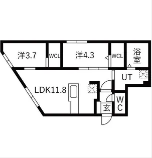 ラグランジュ円山【2階】の間取り