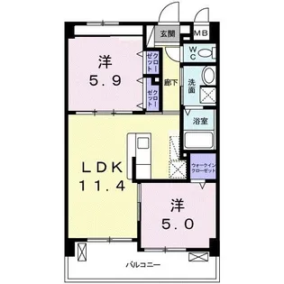 プレザントオーシャンビュー【5階】の間取り