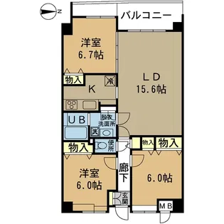 シャトー桃山台【2階】の間取り