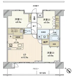 ルネサンス南柏駅前【12階】の間取り
