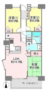 ビオラス六町【5階】の間取り