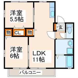 グランドソレイユI【2階】の間取り