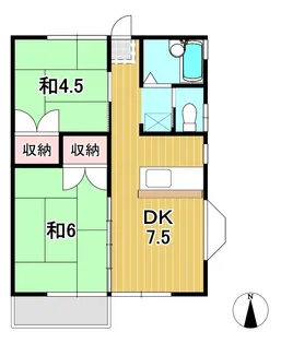 大進ハイツ【2階】の間取り