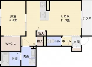 シャーメゾンリアン【1階】の間取り