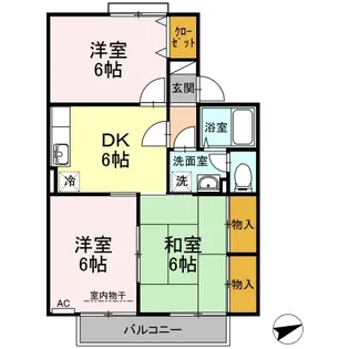 セジュール国府【1階】の間取り