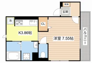 LA・VILLA五箇荘【2階】の間取り