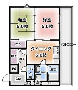 大阪府大阪市住吉区苅田3【マンション】の間取り