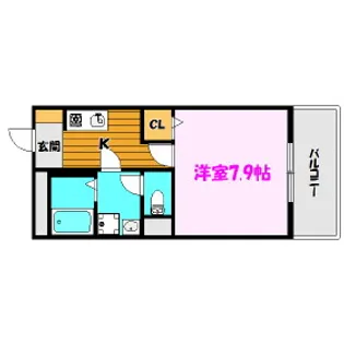 安積サンシャイン【6階】の間取り