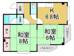 コスモパレス甲東園【2階】の間取り