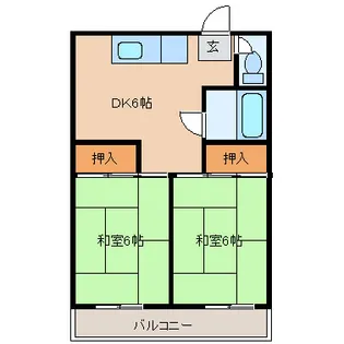 宮城県仙台市若林区沖野3【アパート】の間取り