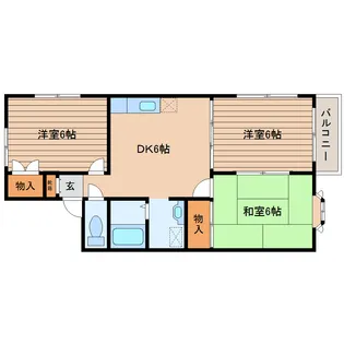 アメニティスクエア南吉成D棟【2階】の間取り