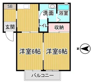 イーストロードGY6【2階】の間取り