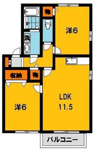 プールラヴィA【1階】の間取り