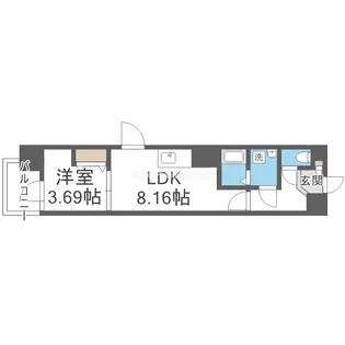 大阪府大阪市天王寺区東上町【マンション】の間取り