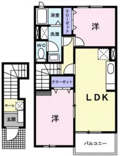 ヴィラ・ユニゾンA【2階】の間取り